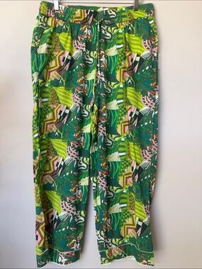 Haute Hippie Flowy Tropical Bright Cotton summer pants set s XL